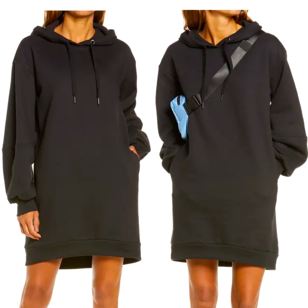 NWOT ZELLA Cara Long Sleeve Fleece Hoodie Dress